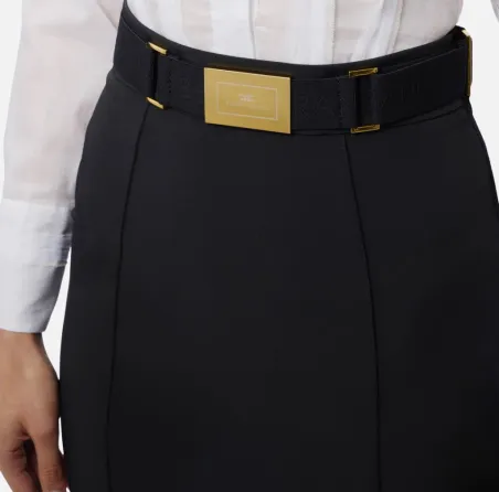 Elisabetta Franchi Gonna in tessuto tecnico bielastico con cintura  | 