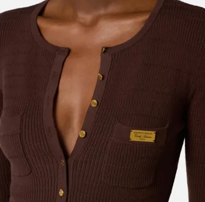 Elisabetta Franchi Cardigan in maglia a micro-trecce  | BorotalcoCagli
