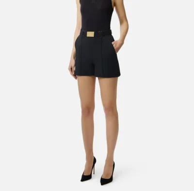 Elisabetta Franchi Shorts in tessuto tecnico bielastico con cintura  |