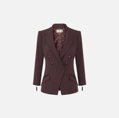 Elisabetta Franchi – Giacca in doppio crêpe dal taglio sartoriale  | B