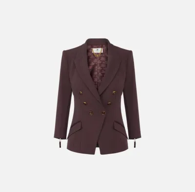 Elisabetta Franchi – Giacca in doppio crêpe dal taglio sartoriale  | B