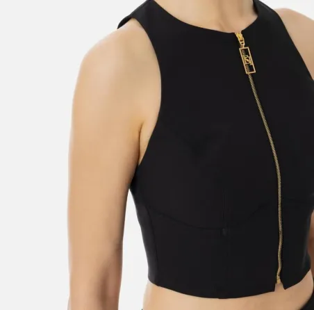 Elisabetta Franchi – Top color-block in doppio crêpe  | BorotalcoCagli