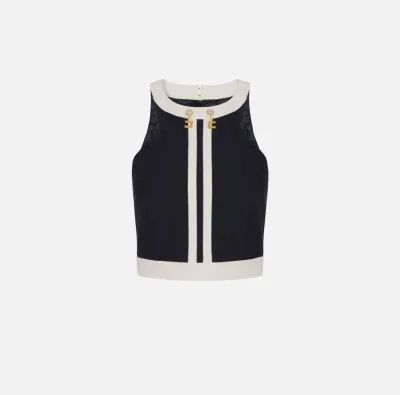 Elisabetta Franchi – Top color-block in doppio crêpe  | BorotalcoCagli