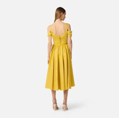 ELISABETTA FRANCHI Abito in cotone stretch con catena gioiello  | Boro