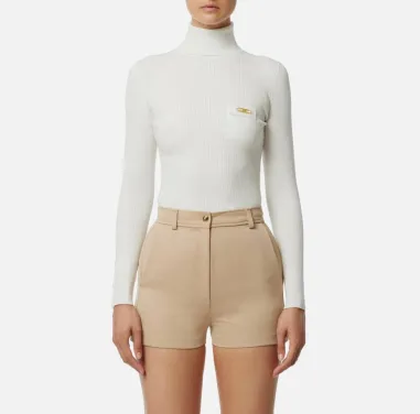 Elisabetta Franchi – Maglia a costine con taschino decorativo  | Borot 2