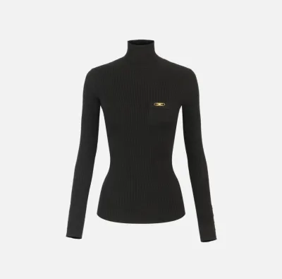 Elisabetta Franchi – Maglia a costine con taschino decorativo  | Borot