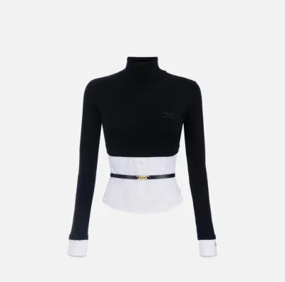 Elisabetta Franchi – Maglia in viscosa e popeline di cotone  | Borotal