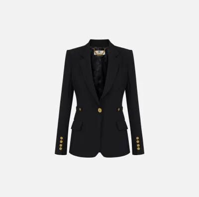 Elisabetta Franchi – Giacca in crêpe leggero con dettagli gioiello  | 