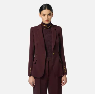 Elisabetta Franchi – Giacca in crêpe leggero con dettagli gioiello  |  2