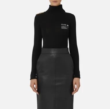 Elisabetta Franchi Dolcevita con dettaglio lettering  | BorotalcoCagli