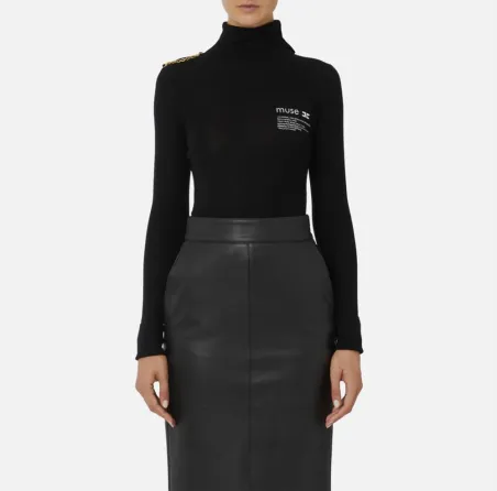 Elisabetta Franchi Dolcevita con dettaglio lettering  | BorotalcoCagli