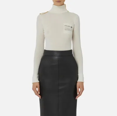 Elisabetta Franchi Dolcevita con dettaglio lettering  | BorotalcoCagli