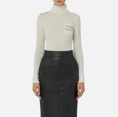 Elisabetta Franchi Dolcevita con dettaglio lettering  | BorotalcoCagli