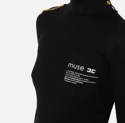 Elisabetta Franchi Dolcevita con dettaglio lettering  | BorotalcoCagli