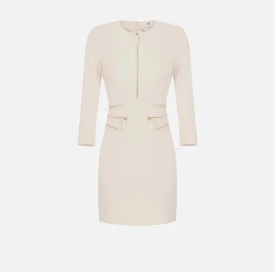 Elisabetta Franchi – Abito in doppio crêpe con zip  | BorotalcoCagliar