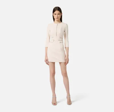 Elisabetta Franchi – Abito in doppio crêpe con zip  | BorotalcoCagliar