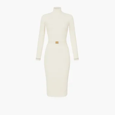 Elisabetta Franchi – Abito in maglia a costine con cintura in vita  |  2