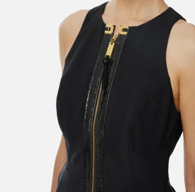 Elisabetta Franchi  Abito in doppio crêpe con dettagli craquelé