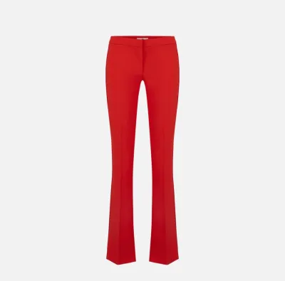 Elisabetta Franchi – Pantaloni in crêpe leggero con motivi a taglio vi