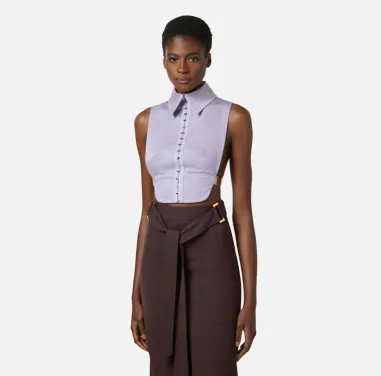 Elisabetta Franchi Pettorina in cotone stretch con elastici  | Borotal