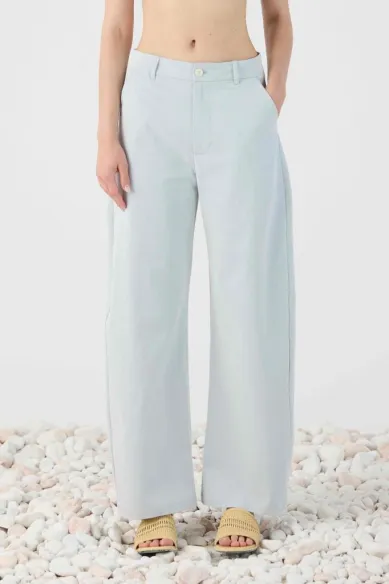 Eleh Pantalone ampio azzurro chiaro in tencel e cotone  | BorotalcoCag