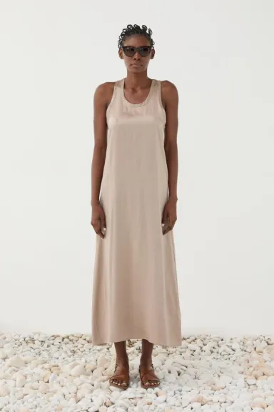 ELEH Abito lungo smanicato in tessuto fluido  | BorotalcoCagliari.it