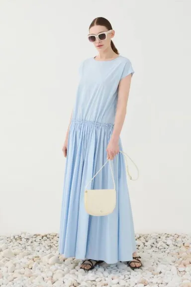 ELEH Abito lungo con vita arricciata  | BorotalcoCagliari.it