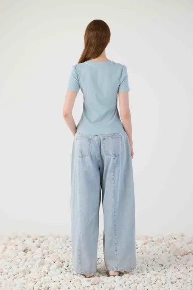 ELEH Top a maniche corte in maglia stretch