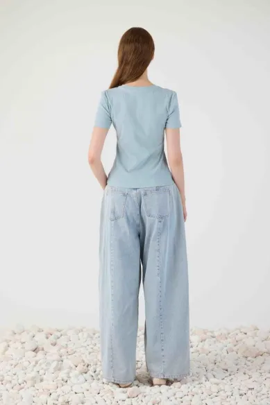 ELEH Top a maniche corte in maglia stretch