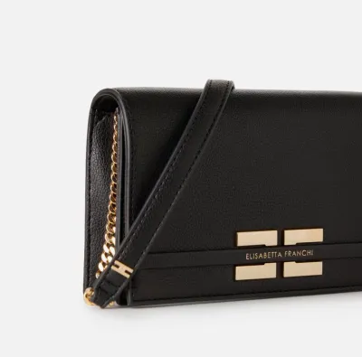 Elisabetta Franchi Borsa con dettaglio in metallo dorato con logo  | B