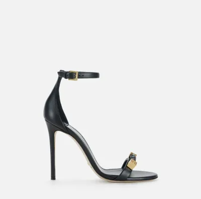 Elisabetta Franchi Sandalo in pelle con dettagli logo  | BorotalcoCagl