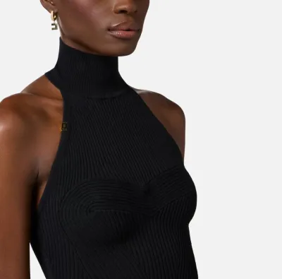 Top in viscosa a costine con cuore Elisabetta Franchi  | BorotalcoCagl