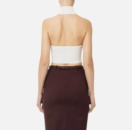 Top in viscosa a costine con cuore Elisabetta Franchi  | BorotalcoCagl