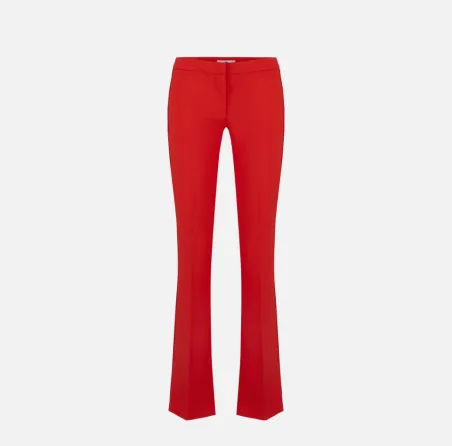 Elisabetta Franchi – Pantaloni in crêpe leggero con motivi a taglio vi