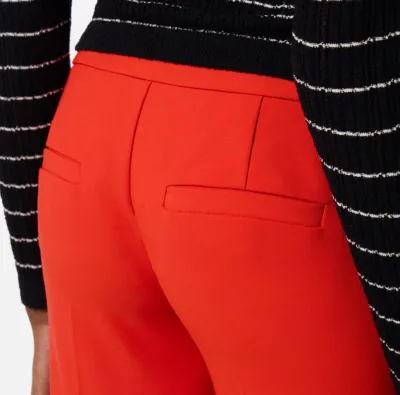 Elisabetta Franchi – Pantaloni in crêpe leggero con motivi a taglio vi