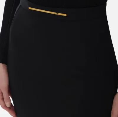 Elisabetta Franchi Gonna in crêpe leggero con placca gioiello  | Borot