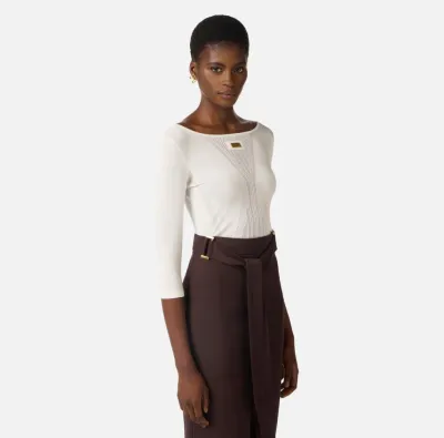Elisabetta Franchi Top in maglia traforata  | BorotalcoCagliari.it