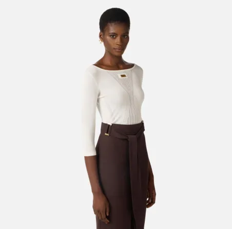 Elisabetta Franchi Top in maglia traforata  | BorotalcoCagliari.it