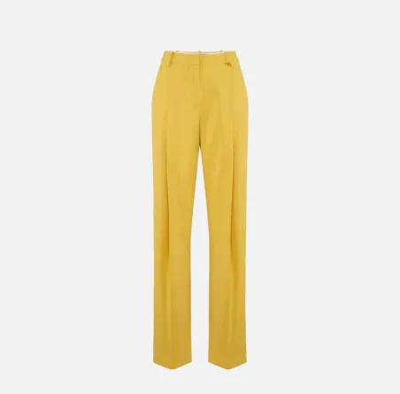 ELISABETTA FRANCHI Pantaloni in crêpe leggero con logo charm  | Borota