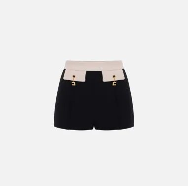 Elisabetta Franchi – Shorts color-block in doppio crêpe  | BorotalcoCa