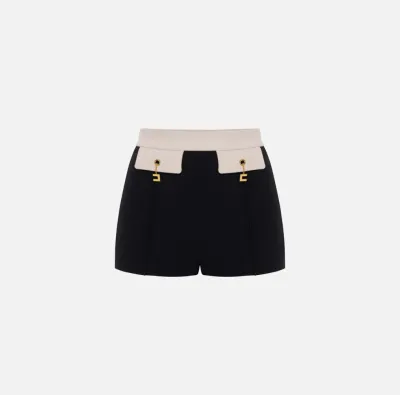 Elisabetta Franchi – Shorts color-block in doppio crêpe  | BorotalcoCa