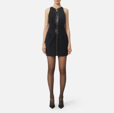 Elisabetta Franchi  Abito in doppio crêpe con dettagli craquelé