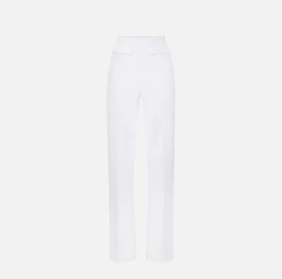 Elisabetta Franchi Pantaloni in doppio crêpe stretch con logo ricamato