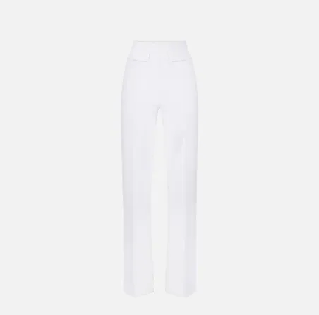 Elisabetta Franchi Pantaloni in doppio crêpe stretch con logo ricamato