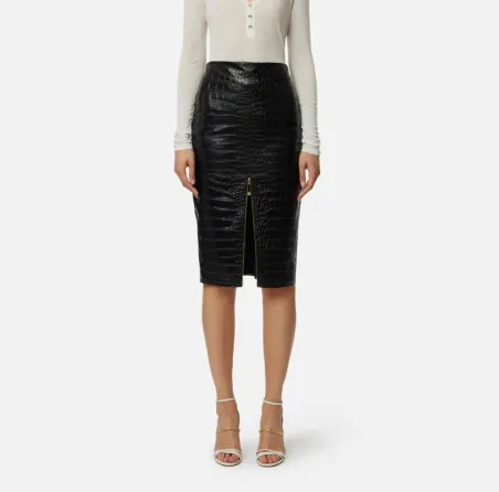 Elisabetta Franchi Gonna con texture stampa cocco