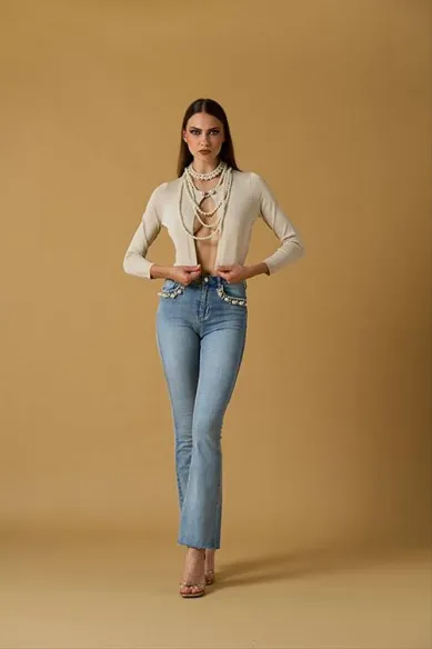 No Secrets Cardigan in lurex con profili luminosi  | BorotalcoCagliari