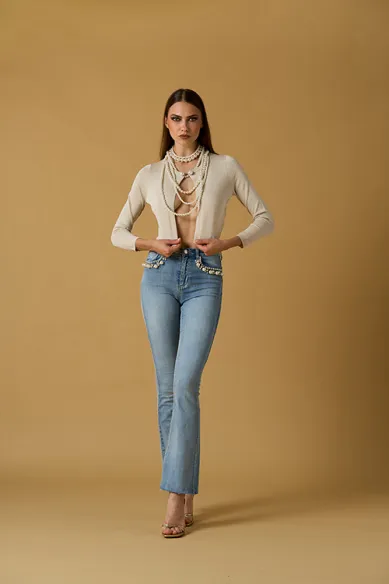 No Secrets Cardigan in lurex con profili luminosi  | BorotalcoCagliari