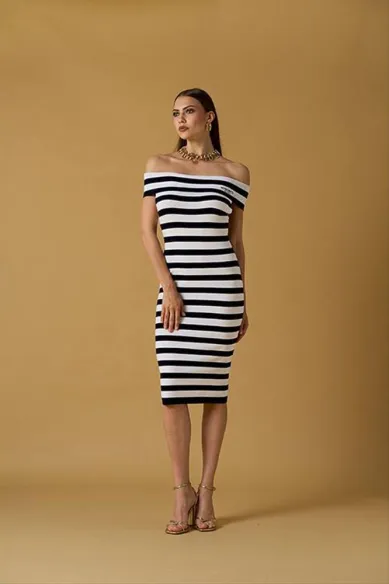No Secrets Abito a righe con scollo a barca  | BorotalcoCagliari.it