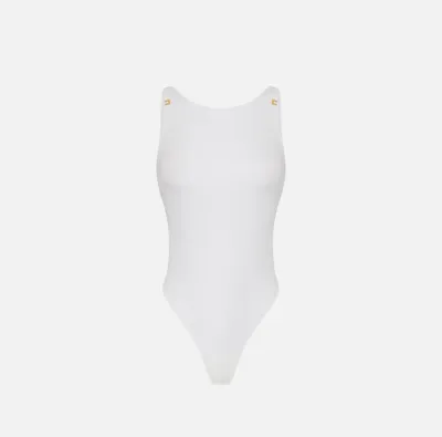 ELISABETTA FRANCHI Body in jersey crêpe con dettagli logo  | Borotalco