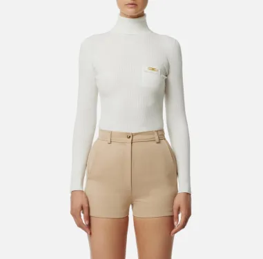 Elisabetta Franchi – Maglia a costine con taschino decorativo  | Borot 2